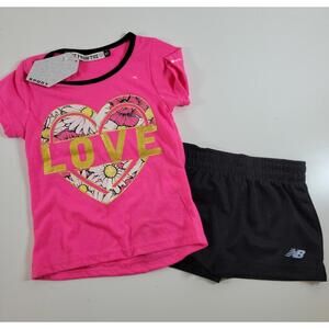 New Balance & Love From The Heart Girls 2-Piece Set 2T NEW Summer Casual